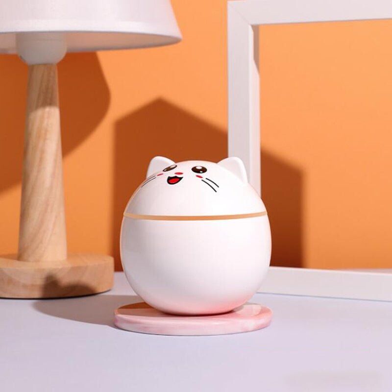 Air Humidifier for Home Ultrasonic Car Mist Maker with Colorful Night Cat USB Lamps Mini Office Air Purifier - Image 3